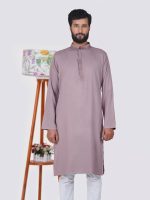 Dusty Brown Cotton Panjabi - Image 3