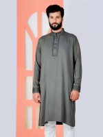 Dark Olive Cotton Panjabi - Image 3