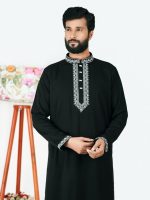 Classic Black Cotton Panjabi 2